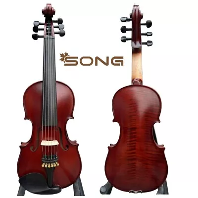 Hand Carved Rare 6 String Violin 4/4 SizeNice Spruce And Maple WoodEbony Parts • $399