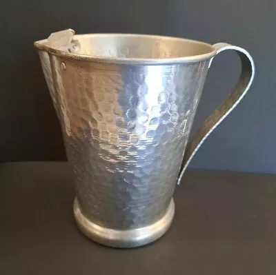 Vintage Hammered Aluminum Metal Pitcher With Ice Lip - Water Juice • $11.99