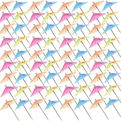 £4.48 • Buy 50 EXOTIC COCKTAIL PARTY UMBRELLAS Stirrer Pick Spike Parasol Drink Decorations