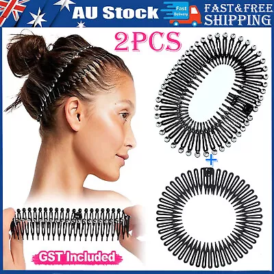 2X Spider Flexible Headband Stretch Band ZigZag Head Band Comb Teeth Headband AU • $3.89