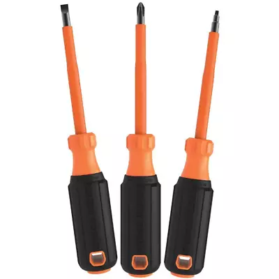 Klein Tools Screwdriver Set 1000 Volt Insulated Cushion Grip Handles (3-Piece) • $26.99