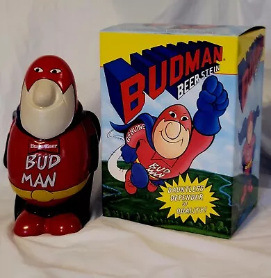 Vintage Collectors Edition 1989 Budweiser Bud Man Ceramic Beer Stein 8  Tall NEW • $42