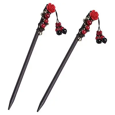 2 Pack Japanese Chinese Hair Stick Retro Wooden Hairpins For Long Hair • $9.17