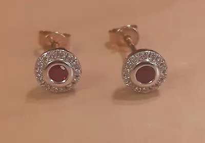 18ct Gold Hallmarked Ruby & Diamond Earrings • £299