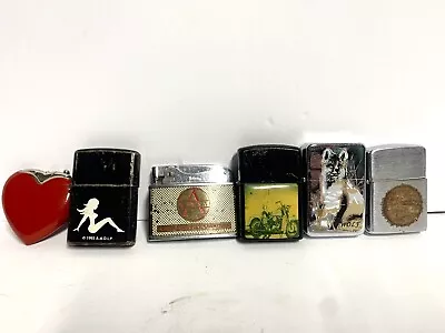 Vintage Lighter Lot/6 Different/heart Wolf Kron Vulcan • $36