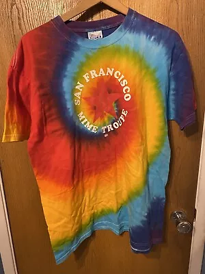 Vintage Tie Die Shirt Rainbow Shirt Graphic Sam Francisco Mime Troupe Large • $30