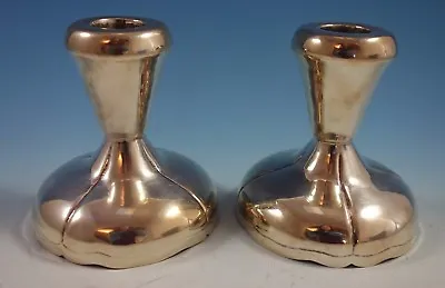 Maciel Mexican Sterling Silver Candlestick Pair #14 Modernistic (#1833) • $689