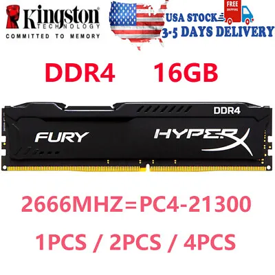 HyperX FURY DDR4 16GB 32GB 64GB 2666MHz PC4-21300 Desktop RAM Memory DIMM 288Pin • $34.80