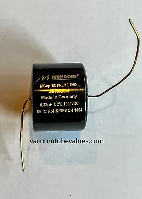 Mundorf MCap Supreme EVO Silver Gold Capacitor 0.33uf 0.33 .33 Uf 1000VDC • $45.95