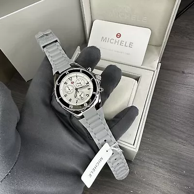 NEW✅ Michele Jelly Bean Large Tahitian Gray & Silver Watch MWW12F000102 $445 • $249.99