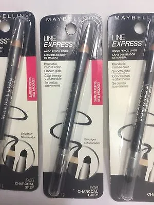 3 X Maybelline Line Express Eye Liner Eyeliner Charcoal Grey #906 NEW PACKAGE • £31.97