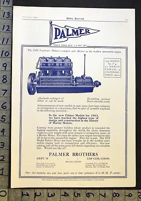 1913 Palmer Brothers Marine Motor Boat Engine Nautical Coscob Conn Ad 33420  • $38.95