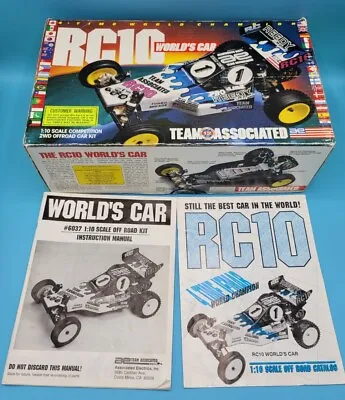 Vintage Associated RC10 Worlds Car Box Instruction Manual & Catalog 6037 • $224.95