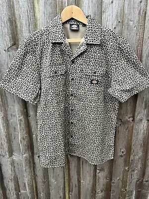 Dickies Leopard Print SS Shirt Size Medium Logo Pockets Workwear Button New Tags • £45