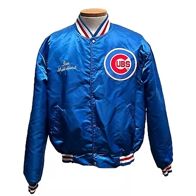 Vintage Chicago Cubs Diamond Collection Starter Snap Button Jacket Blue XXL B1 • $99.95