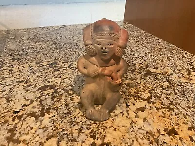 Aztec / Mayan Terra Cotta Clay Figure Statue 6 1/2  • $20