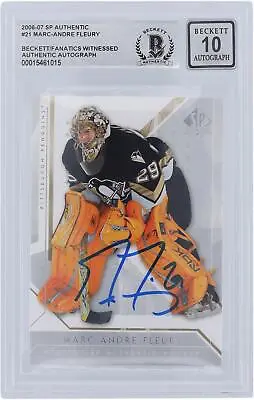 Autographed Marc-Andre Fleury Penguins Hockey Slabbed Card • $129.99