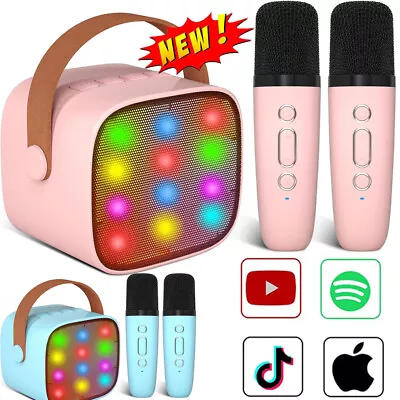 Karaoke Machine With 2 Wireless Microphones For Adults/Kids Bluetooth Speaker • £14.89