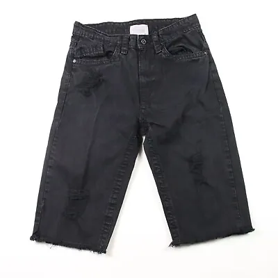 Smoke Rise Shorts Mens 32 Black Denim 100% Cotton Distressed Jean Shorts 32x14 • $23.99
