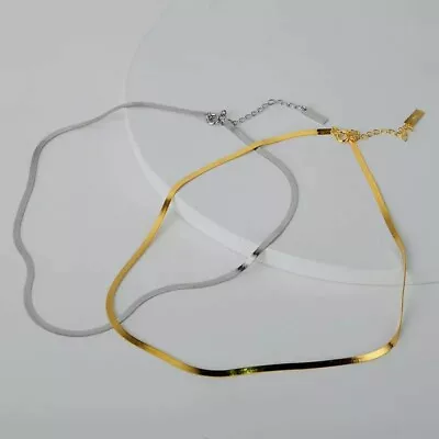 £12.49 • Buy New! Solid 925 Sterling Silver Flat Snake Necklace