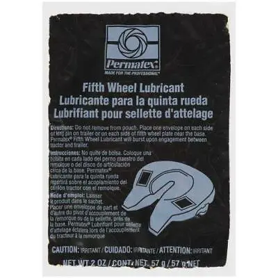 $19.99 • Buy Permatex 5Th Wheel Lubricant Pouch 57g Pack Of 5
