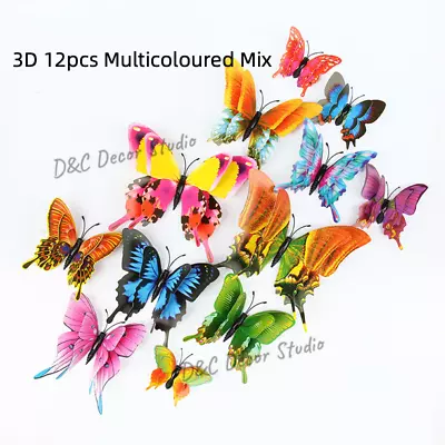 12PCS 3D DIY Wall Decal Stickers Butterfly Home Room Art Decor Decorations AU  • $4.90