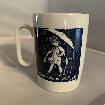 Vintage Morton Salt Girl When It Rains It Pours 1921 Logo Cup Mug Japan • $5.98