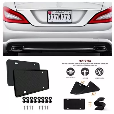 2Pack Silicone Rubber USA License Plate Holder Cover Frame Front Rear Universal • $25.98