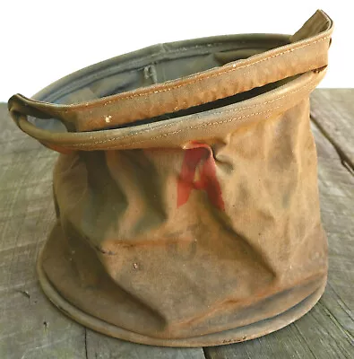 Vintage WWII US Army Military Canvas Water Bag Bucket WW2 Tote Store Cloth  NJ • $72.95