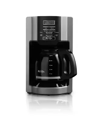 Mr. Coffee 12-Cup Programmable Coffeemaker Rapid Brew Brushed Metallic • $36.56