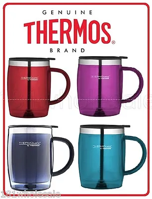 $19.50 • Buy Thermos Travel Desk Mug 450ml Stainless Steel Insulated Interior TEAL PINK BLUE