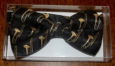 $13.99 • Buy  Musical Lot's Of Trombones On A New Black PRE-TIED BOW TIE W Gift Box