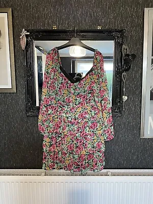 BNWT Miss Selfridge Short Tiered Dress Size 18  Floral Pattern • £10