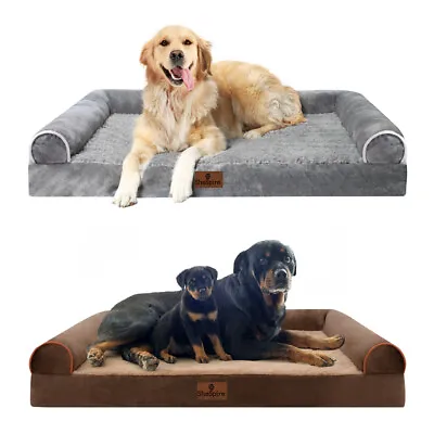 SheSpire Dog Bed Orthopedic Memory Foam Waterproof Sofa Removable Bolster Cover • $36.99