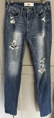 Hollister Women`s Jeans Ripped Blue Denim Size W-27 L-31 Skinny • £4