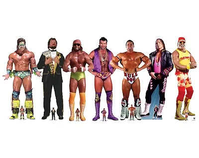 WWE Classic Retro Superstars Official Lifesize Cardboard Cutouts Set Of 7 • £263.99