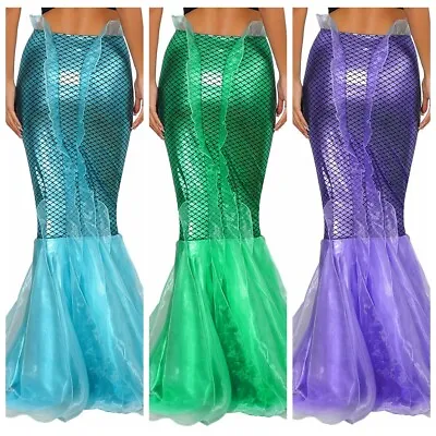 Women's Mermaid Skirt Costume Fishtail Skirts Halloween Party Cosplay Long Dress • $8.18