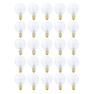 [25 Pack] Simba Lighting® String G40 Replacement Bulb 5W E12 Candelabra C7 Clear • $17.95