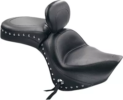 Mustang Wide Touring 1 Piece Seat W/ Backrest Studded 06-20 Kawasaki Vulcan 900 • $895.50