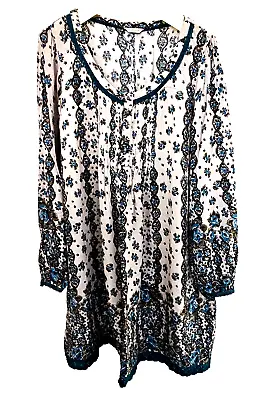 Pretty Marks And Spencer Indigo Collection Shirt Tunic Blouse Top Size 20 • £18.99