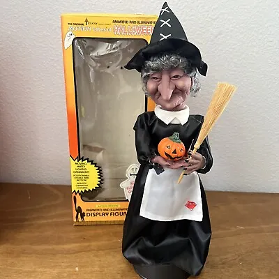 Vtg 1989 Telco Motionettes Witch Halloween Animated Lighted 17” Tested Works • $40