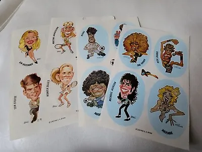 Celebrity Lot Of 4 Stickers Cadyna S.A. Spain 1980's Mick Jagger Madonna • $51