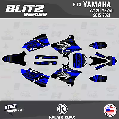 Graphics Kit For Yamaha YZ 125 250 (2015-2021) Blitz Series - BLUE-SHIFT • $148.36