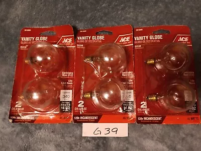 6 ACE 40W Candelabra Base G16.5 Vanity Bulbs • $18