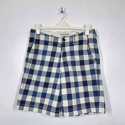 Abercrombie & Fitch Shorts Mens W34 * Blue White Check Casual Summer Holiday • £19.99