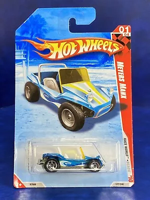 Hot Wheels Race World Beach '10 Meyers Manx Dune Buggy Blue Car C • $11.40