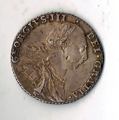 1787 George III Silver One Shilling Coin : 6g • £9.60