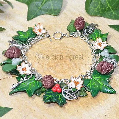 Pagan Charm Bracelet Witches Charm Bracelet Yule Charm Bracelet Pagan Jewellery • £28