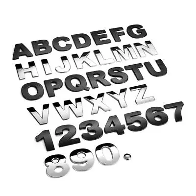 £1.49 • Buy Metal 3d Letters Numbers Chrome/matte Black Self Adhesive Emblem Badge Cars Auto