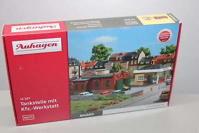 Auhagen 12227 Kit Gas Station With Car Workshop Gauge H0 Boxed • $27.86